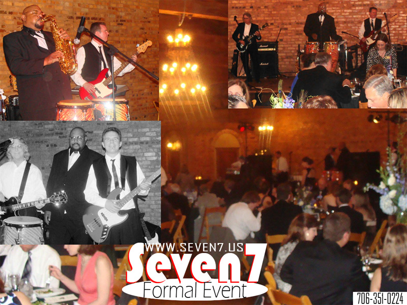 Seven 7 Athens Dance Cover Band and Atlanta Georgia's best wedding band, plays music at weddings, graduation party (parties), corporate events, and your ga dawg tailgate 80s dance live at Tucker plantation performing a wedding